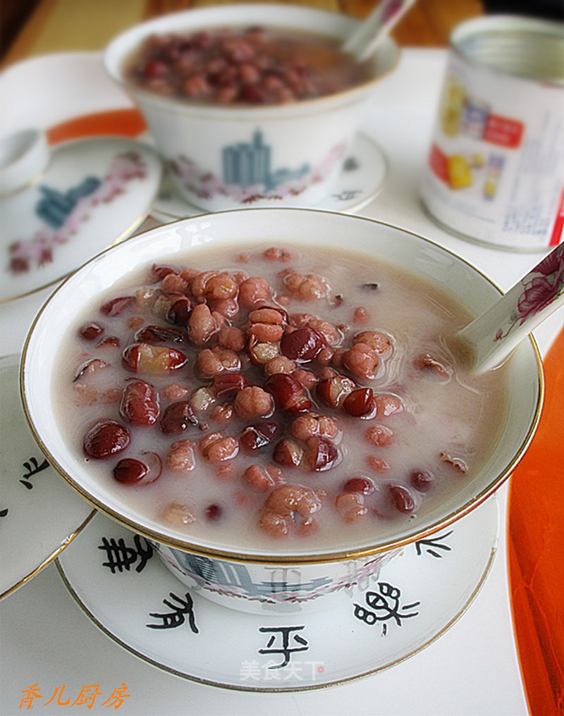 Condensed Milk, Red Bean and Barley Soup recipe
