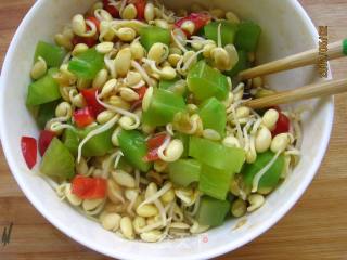 Soy Bean Sprouts Mixed with Diced Lettuce recipe
