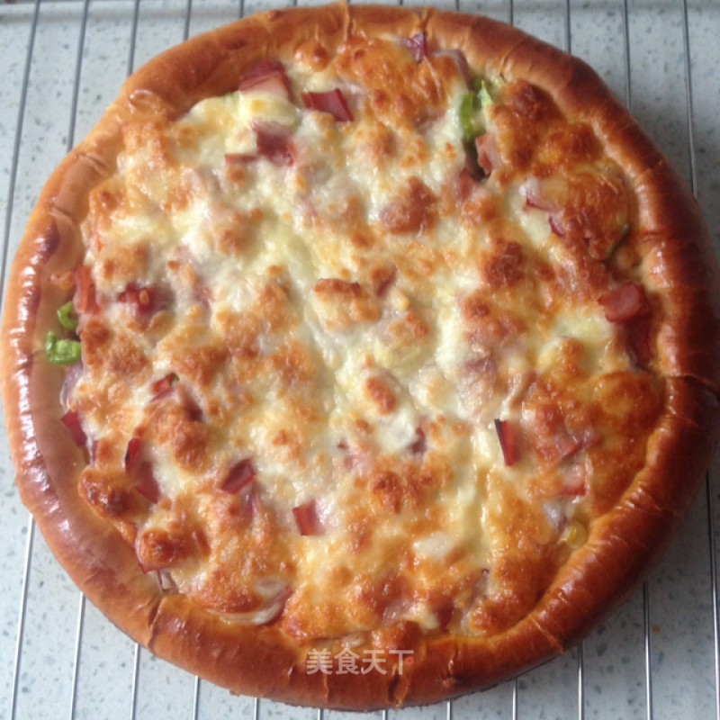 Colorful Fresh Vegetable Bacon Pizza recipe