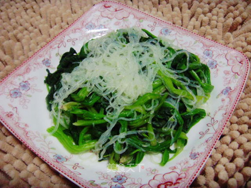 Spinach Mixed with Vermicelli. recipe