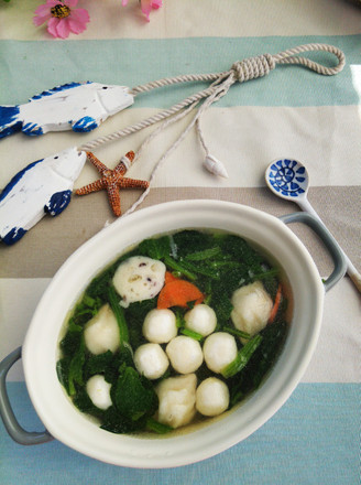 Homemade Spinach Fish Ball Soup recipe