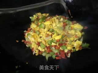 Scrambled Eggs with Celery and Carrots recipe