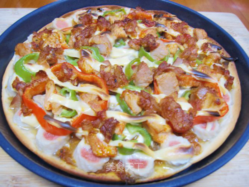 [diy New Orleans Bbq Pizza] Produced by Xiaowenzi~~[diy Bbq Lace Pizza] recipe