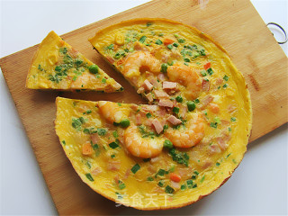 Shrimp and Leek Thick Omelet recipe