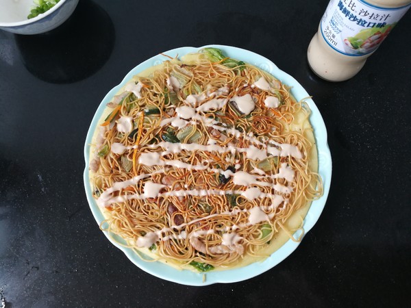 Fried Noodle Pancake recipe