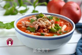 Tomato and Mushroom Meat Soup recipe