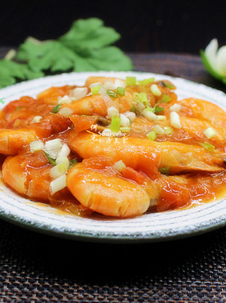 Braised Prawns in Tomato Sauce recipe