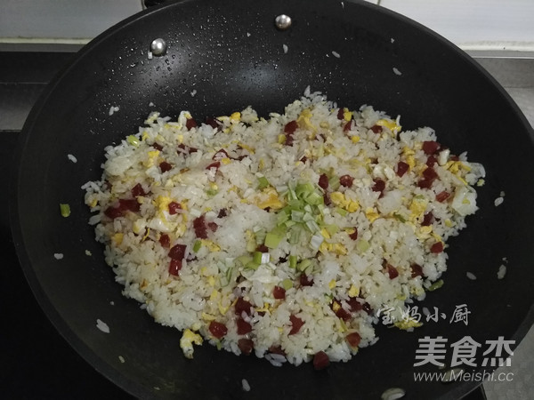 Fried Rice with Chopped Green Onion and Sausage recipe