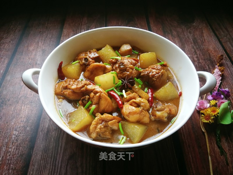 Braised Chicken Drumsticks with White Radish recipe