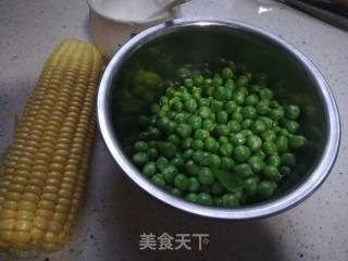 Fried Diced Pork with Peas and Corn recipe