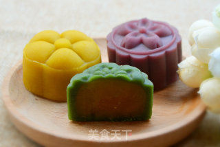 #新良第一节烤大赛# Peach Mountain Skin Moon Cakes recipe