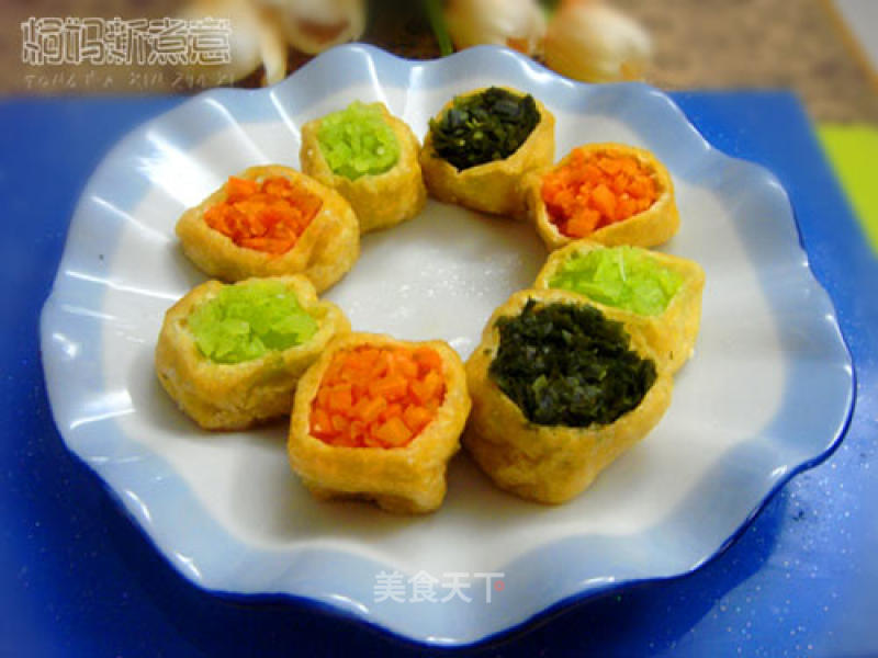 Tofu Carved Fish Color Vegetable Cup recipe