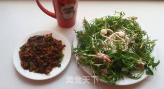 #春食野菜香# Dandelion, Small Root Garlic, Willow Sprouts ~ Edible Wild Vegetables Dipping Sauce recipe