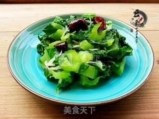 Stir-fried Whitebait with Mustard Greens recipe