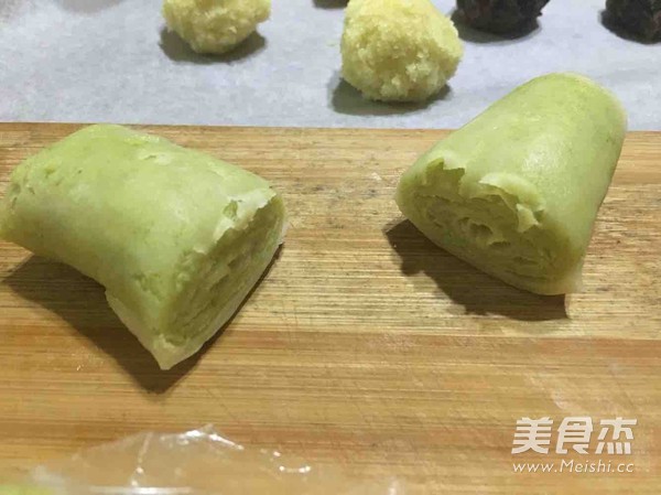 Egg Yolk Crisp, Matcha Red Bean Crisp recipe