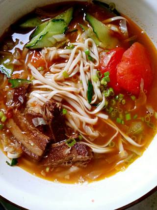 Hot Noodle Soup with Leftover Meat (steamed Meat) recipe