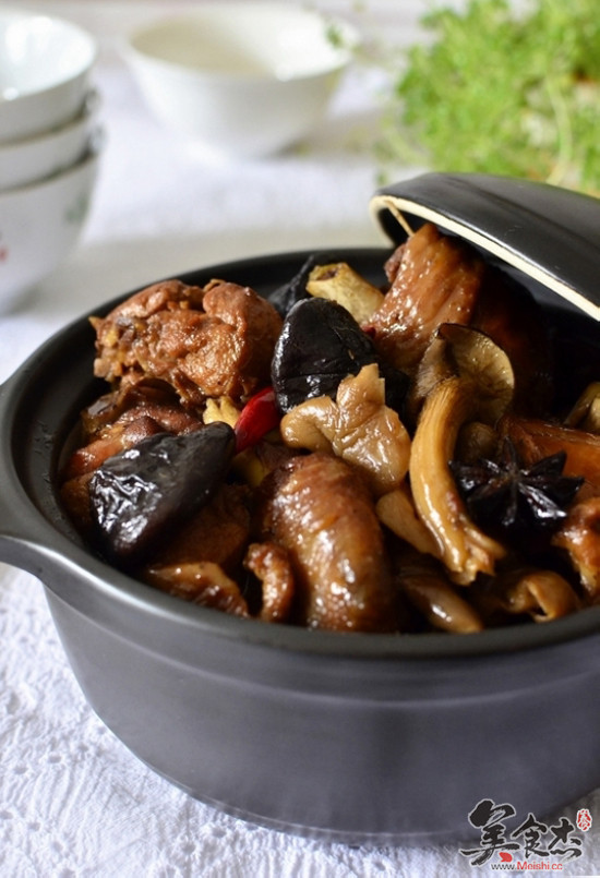 Braised Chai Chicken with Shuang Mushroom recipe