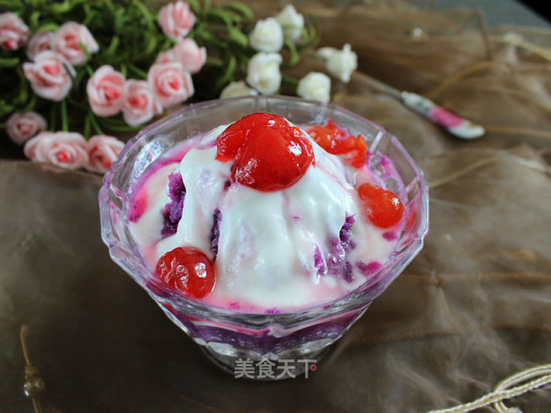 Iced Yogurt Purple Sweet Potato Cup recipe