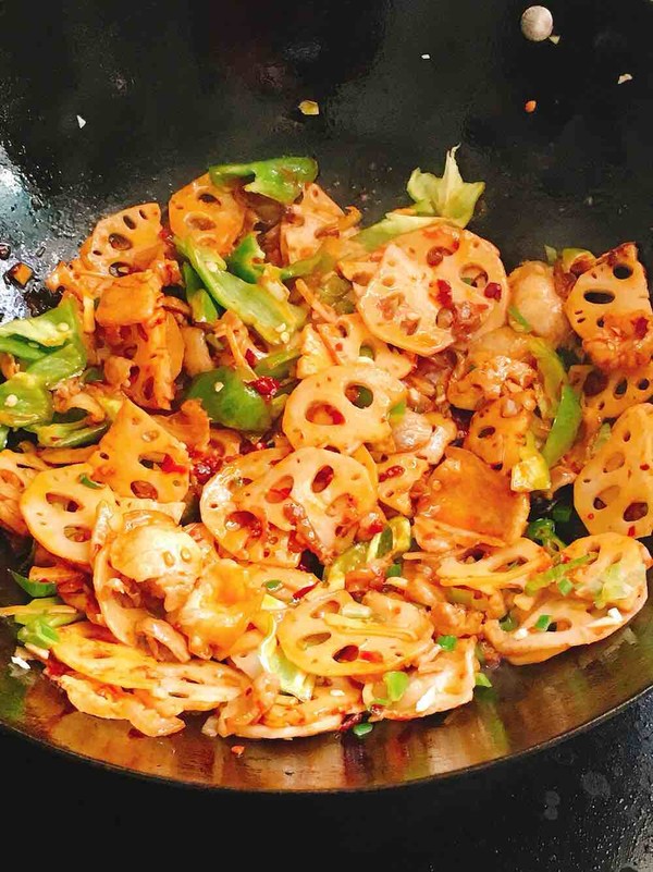 Fried Lotus Root Sliced Pork recipe