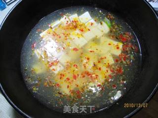 Chopped Pepper Golden Needle Tofu Soup recipe