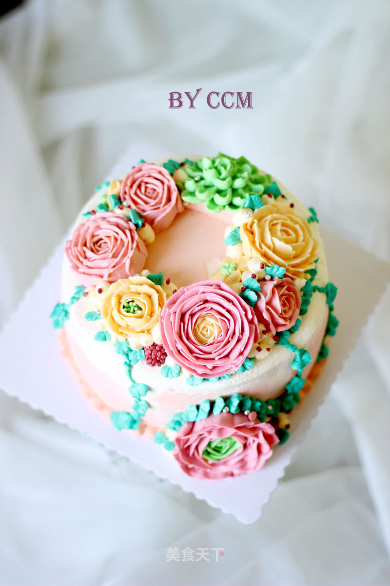 #四session Baking Contest and is Love to Eat Festival#korean-style Pink Garland Cake recipe