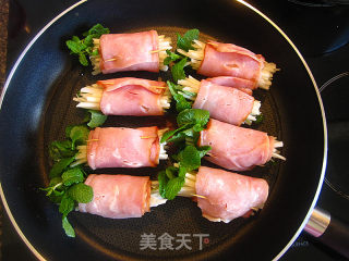 Mint Potato Shreds and Bacon Rolls recipe