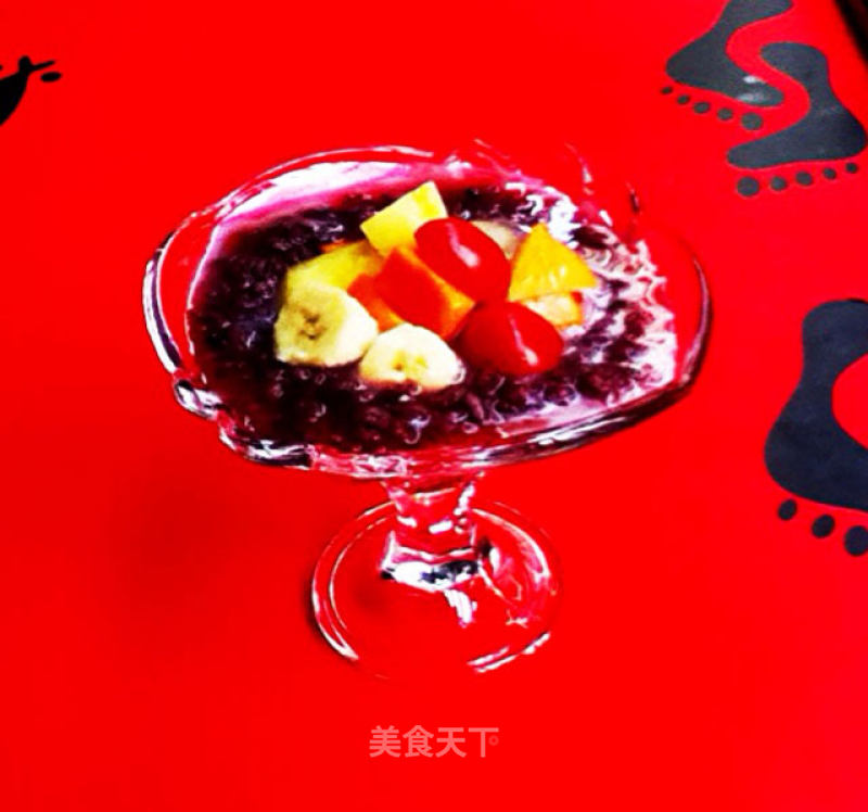 Coconut Fragrant Black Rice and Fruit Porridge recipe