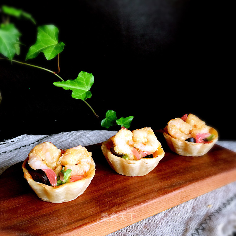 Shrimp Fruit Salad Tart# Oven美食#