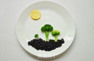 Three Small Trees-black Rice Broccoli recipe