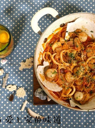 Spanish Seafood Spaghetti recipe