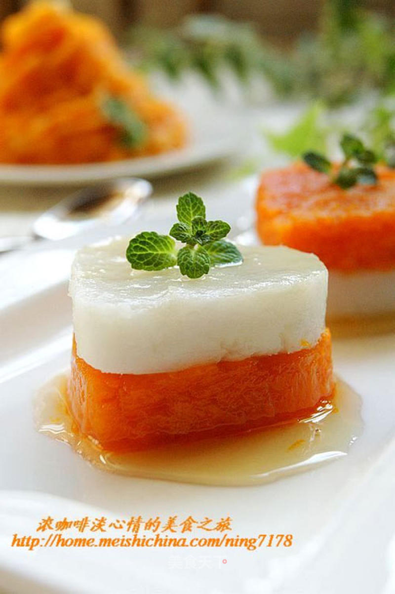 [winter Healthy Vegetables] Heart-to-heart—pumpkin and Yam Puree in Honey Sauce recipe