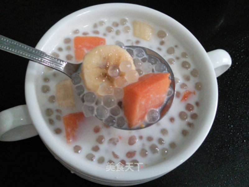 Sweet and Delicious Papaya Banana Sago recipe