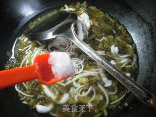 Squid Noodle Soup with Pickled Vegetables recipe