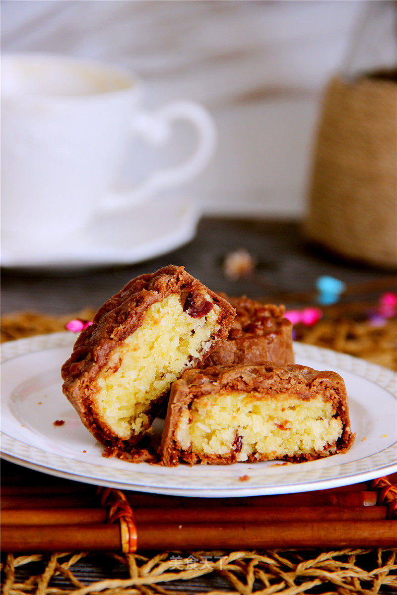 #柏翠大赛# Chocolate Coconut Cranberry Mooncake recipe