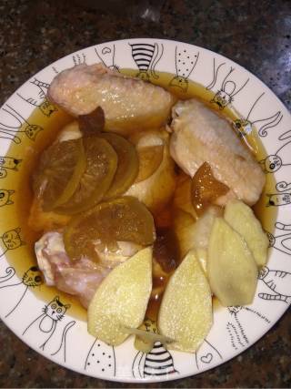 Braised Dried Mushroom with Chicken Wings and Radish recipe