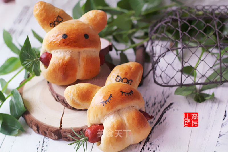 One of The Characters in The Fable of The Tortoise and The Hare [little Bunny Hot Dog Bread] recipe