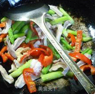 Stir-fried Pork Belly with Red Pepper and Asparagus recipe