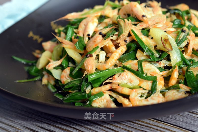 快手懒人饭#stir-fried Antarctic Krill with Leek recipe