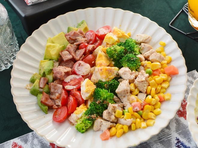 Cobb Salad Cobb Salad 🥗 High-value Rainbow Salad 🌈 with Low-calorie Vinaigrette Recipe recipe