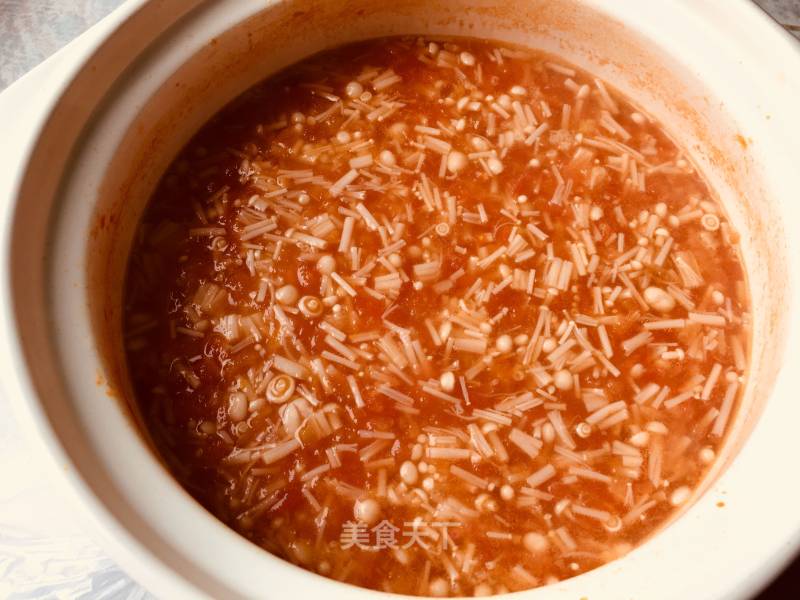 Enoki Mushroom and Tomato Soup recipe
