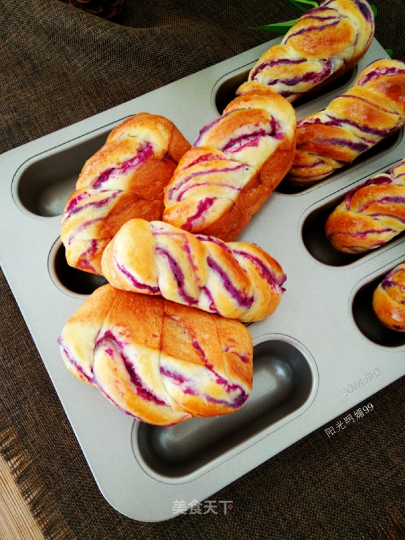 #trust之美#purple Sweet Potato Twisted Bread
