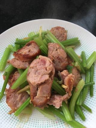 Sautéed Celery with Grilled Sausage recipe