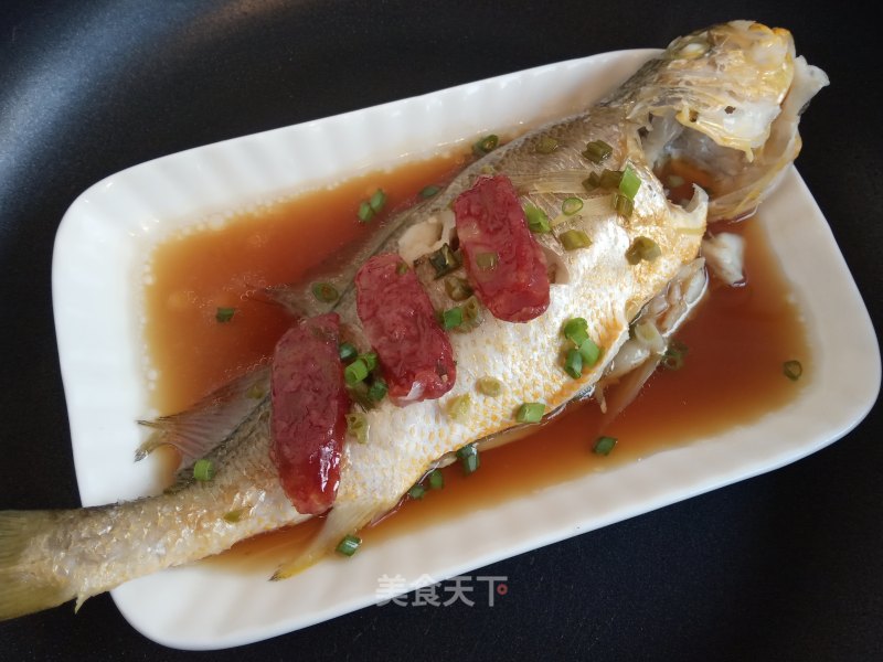 Steamed Small Yellow Croaker with Chinese Sausage recipe