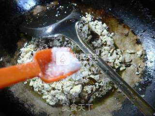 Fried Tofu with Olive Vegetable Minced Pork recipe