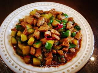 Sauteed Cucumber Diced Pork recipe