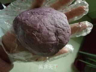 Purple Sweet Potato, Purple Rice and Red Bean Mooncakes recipe