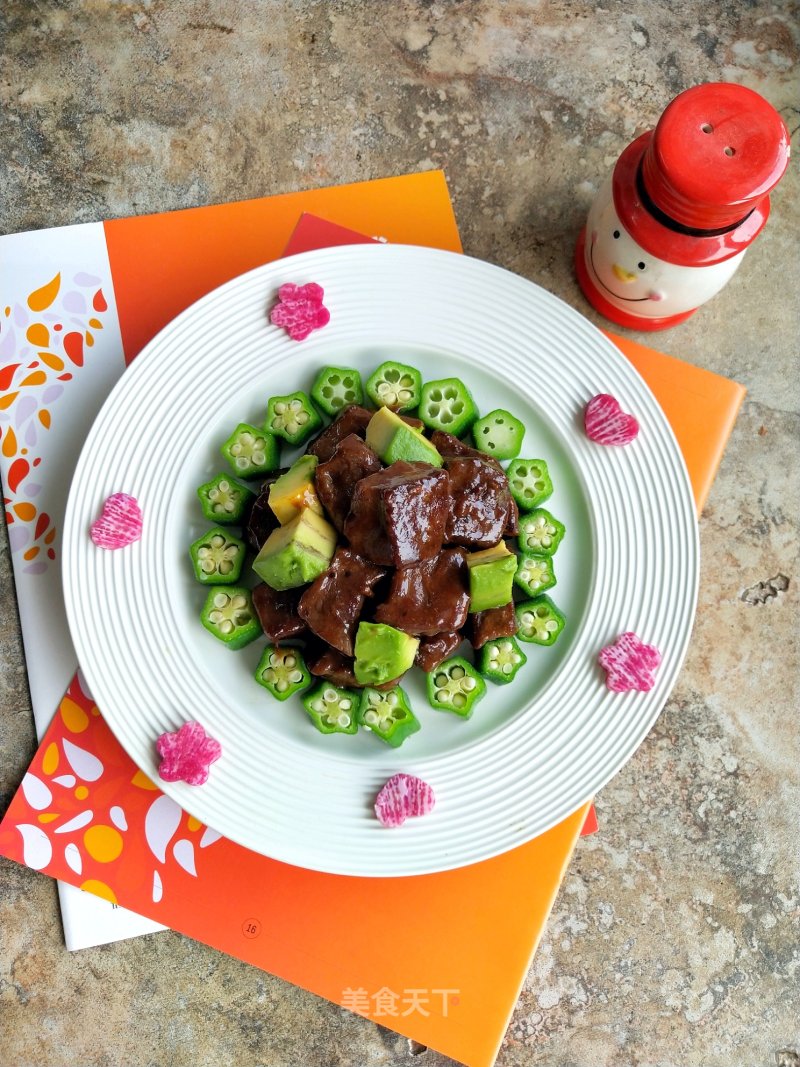 Fried Beef Cubes Mixed with Fruits and Vegetables recipe