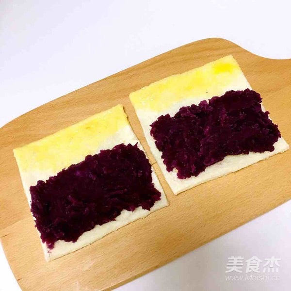 Baby Food Supplement Purple Sweet Potato Toast Roll recipe