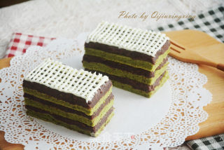#四session Baking Contest and It's Love to Eat Festival# Salad Dressing Red Bean Paste Matcha Cake recipe