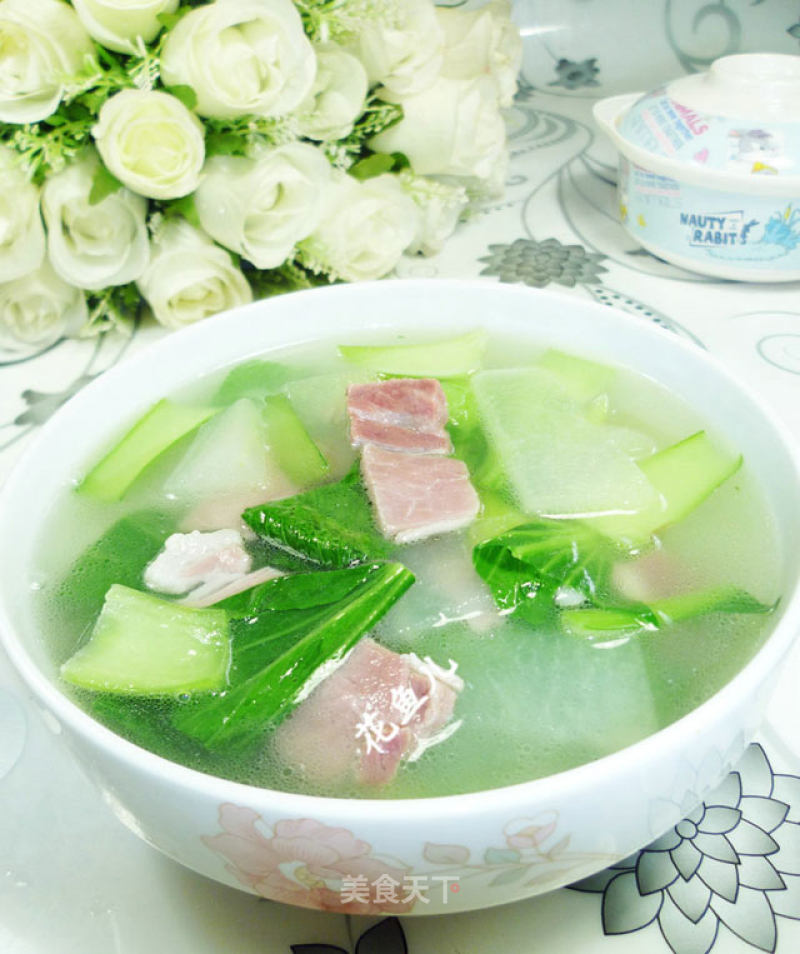 Bacon, Greens, Winter Melon Soup recipe